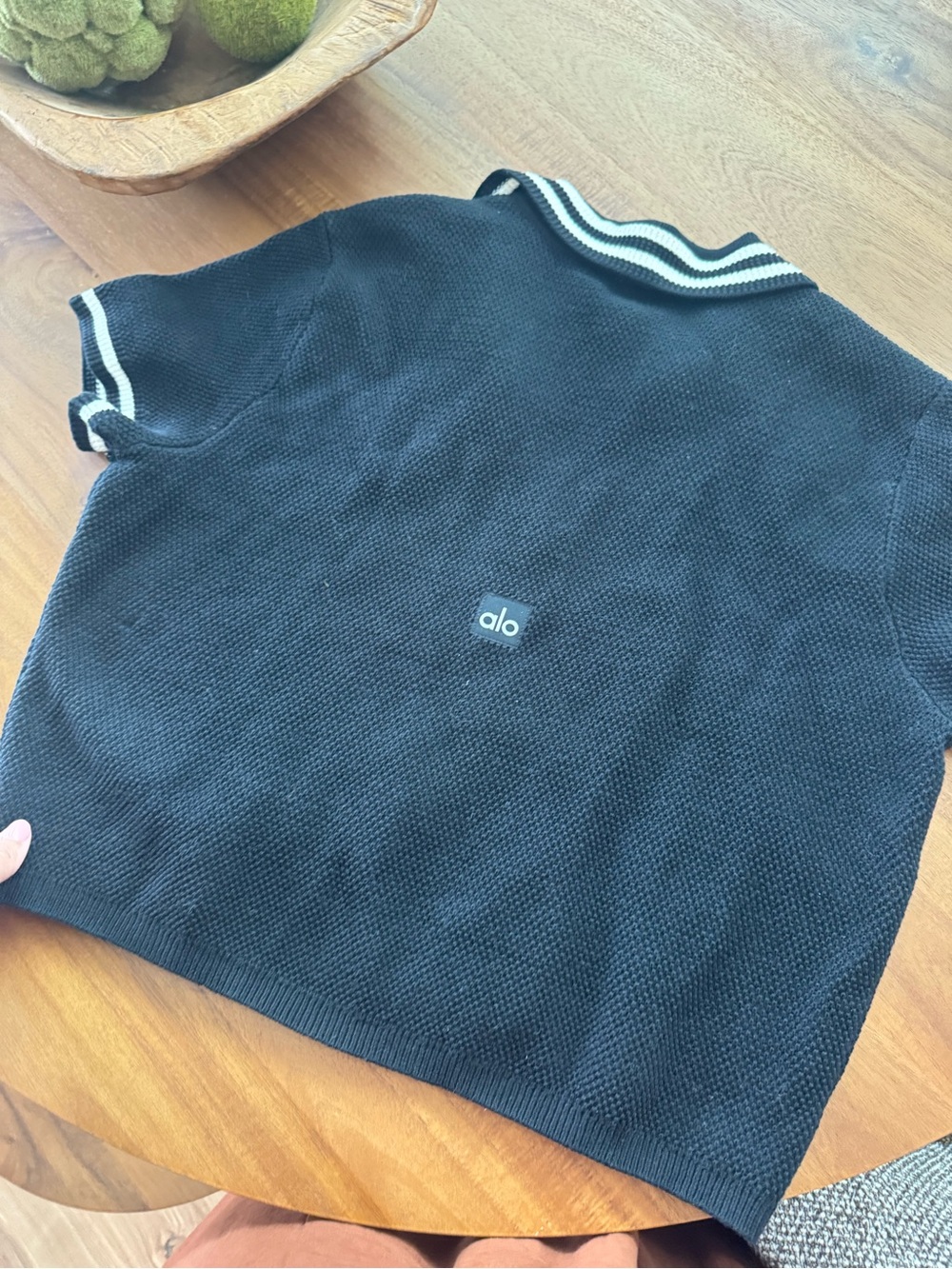 NWT large ALO Tennis Club knit Polo Crop Top - Picture 6 of 10